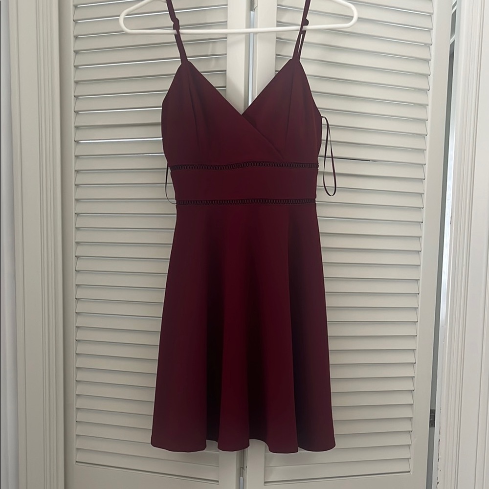 Red Spaghetti Strap Fit and Flare Mini Dress